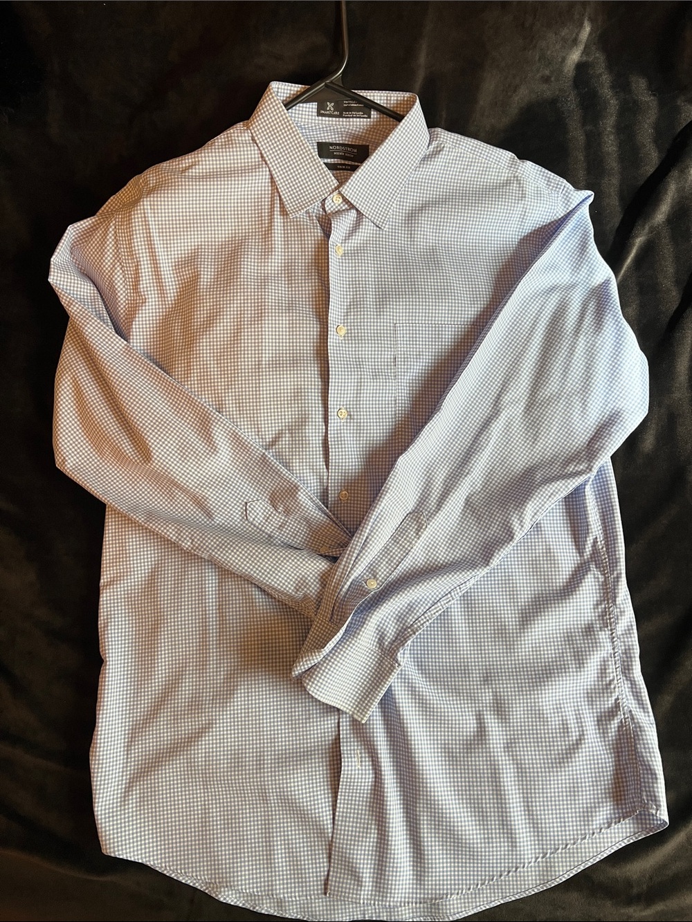 Nordstrom Light Blue Micro-Check Dress Shirt